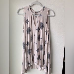 Free People Women's cream Sleeveless Tree Swing Tunic